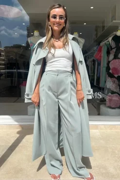 Moriallas Trench Coat Sage Green