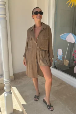 Olina Shirt Dress Mocha