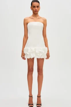 Saphira Crepe Mini Dress Ivory