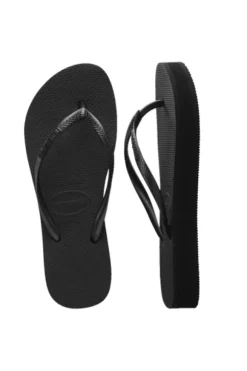 Slim Flatform Thongs Black