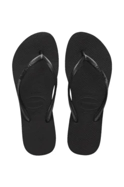 Slim Flatform Thongs Black