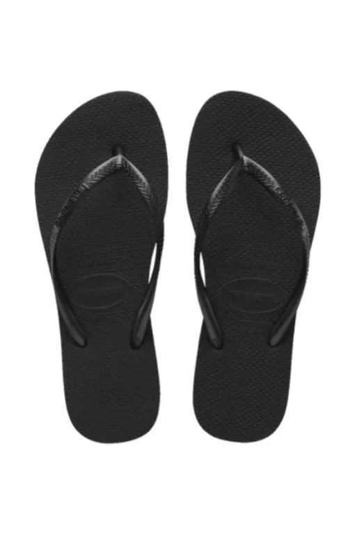 Slim Flatform Thongs Black