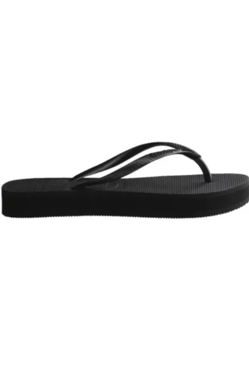Slim Flatform Thongs Black