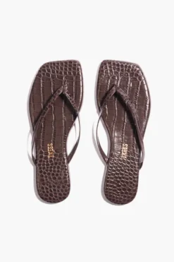 Square Toe Lily Carob Croc