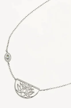 Sterling Silver Vermeil Eye of Peace Lotus Necklace