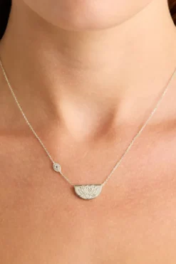 Sterling Silver Vermeil Eye of Peace Lotus Necklace