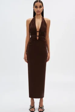 The Celine Mesh Dress Espresso