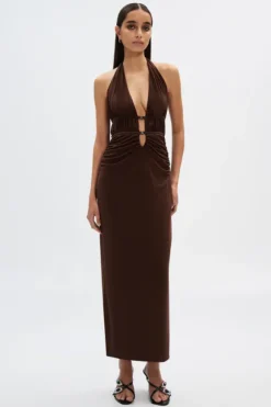 The Celine Mesh Dress Espresso
