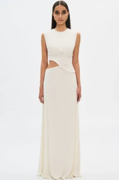 The Sierra Jersey Gown Ivory
