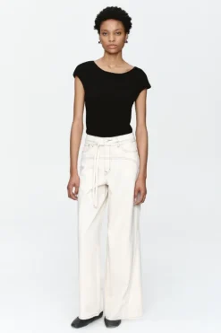 Tie Curve Seam Jean Ecru